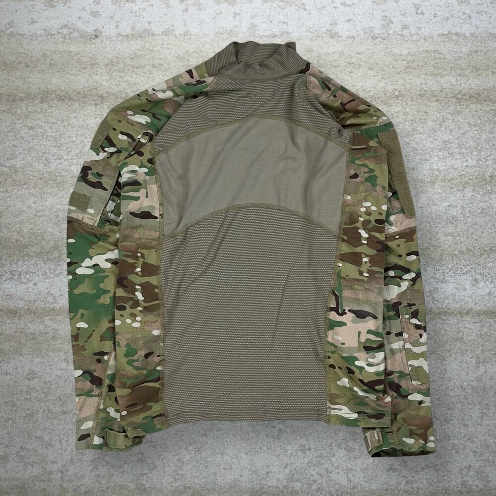 Vintage 90s Military Camo Shirt Men M Multi Terrain Polyester Long Sleeve Medium